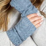 RECYCLED WISHBONE CABLE HANDWARMERS plus-size - AMOUR781