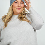 RECYCLED WISHBONE CABLE POM HAT plus-size - AMOUR781