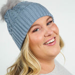 RECYCLED WISHBONE CABLE POM HAT plus-size - AMOUR781