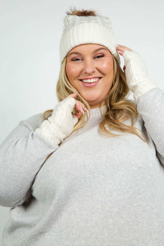 RECYCLED WISHBONE CABLE HANDWARMERS - AMOUR781