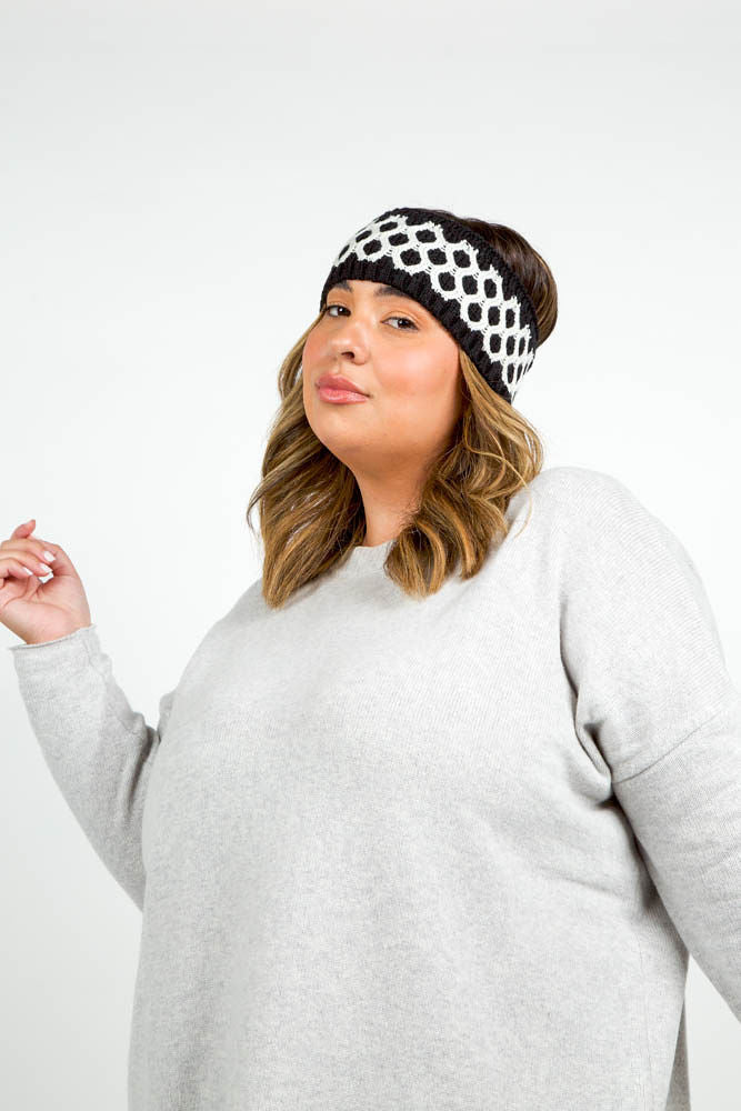 RECYCLED HONEYCOMB HEADBAND plus-size - AMOUR781