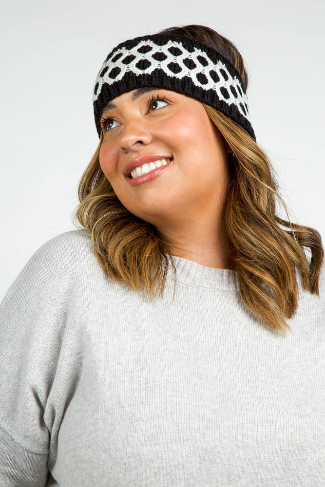RECYCLED HONEYCOMB HEADBAND plus-size - AMOUR781