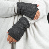 RECYCLED WISHBONE CABLE HANDWARMERS plus-size - AMOUR781