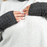 RECYCLED WISHBONE CABLE HANDWARMERS plus-size - AMOUR781