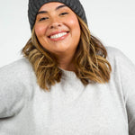 RECYCLED WISHBONE CABLE POM HAT plus-size - AMOUR781