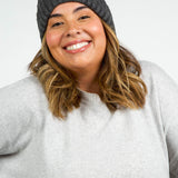 RECYCLED WISHBONE CABLE POM HAT plus-size - AMOUR781