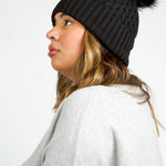 RECYCLED WISHBONE CABLE POM HAT plus-size - AMOUR781