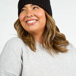 RECYCLED WISHBONE CABLE POM HAT plus-size - AMOUR781