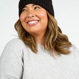 RECYCLED WISHBONE CABLE POM HAT plus-size - AMOUR781