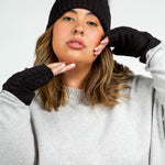 RECYCLED WISHBONE CABLE HANDWARMERS plus-size - AMOUR781