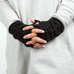 RECYCLED WISHBONE CABLE HANDWARMERS plus-size - AMOUR781