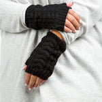 RECYCLED WISHBONE CABLE HANDWARMERS plus-size - AMOUR781