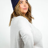 RECYCLED WISHBONE CABLE POM HAT plus-size - AMOUR781