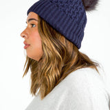 RECYCLED WISHBONE CABLE POM HAT plus-size - AMOUR781