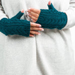 RECYCLED WISHBONE CABLE HANDWARMERS plus-size - AMOUR781