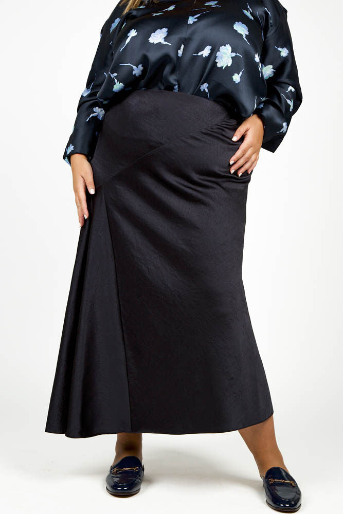 Satin draped slip skirt designed by Vince.