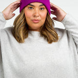 CASHMERE CABLE HAT plus-size - AMOUR781