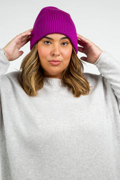 CASHMERE CABLE HAT plus-size - AMOUR781