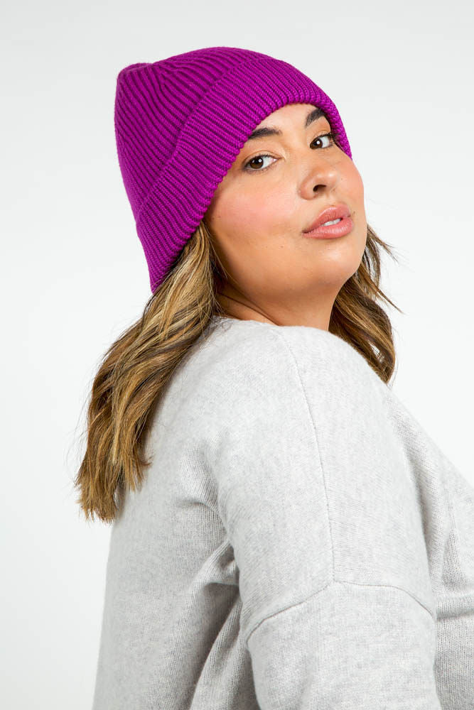 CASHMERE CABLE HAT plus-size - AMOUR781