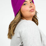 CASHMERE CABLE HAT plus-size - AMOUR781