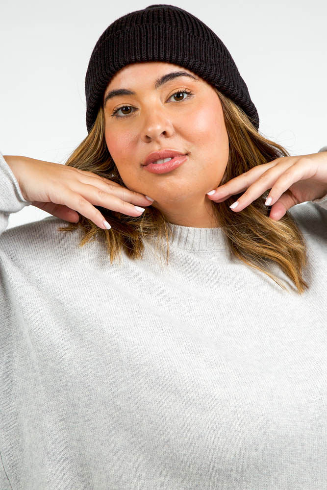 CASHMERE CABLE HAT plus-size - AMOUR781