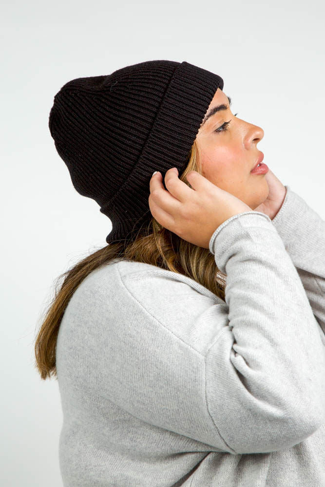 CASHMERE CABLE HAT plus-size - AMOUR781
