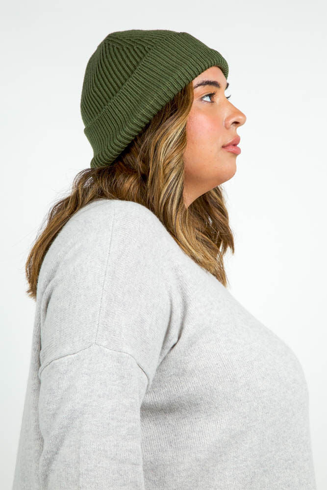 CASHMERE CABLE HAT plus-size - AMOUR781