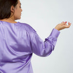 SMOCKED LONG SLEEVE BLOUSE plus-size - AMOUR781