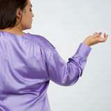 SMOCKED LONG SLEEVE BLOUSE plus-size - AMOUR781