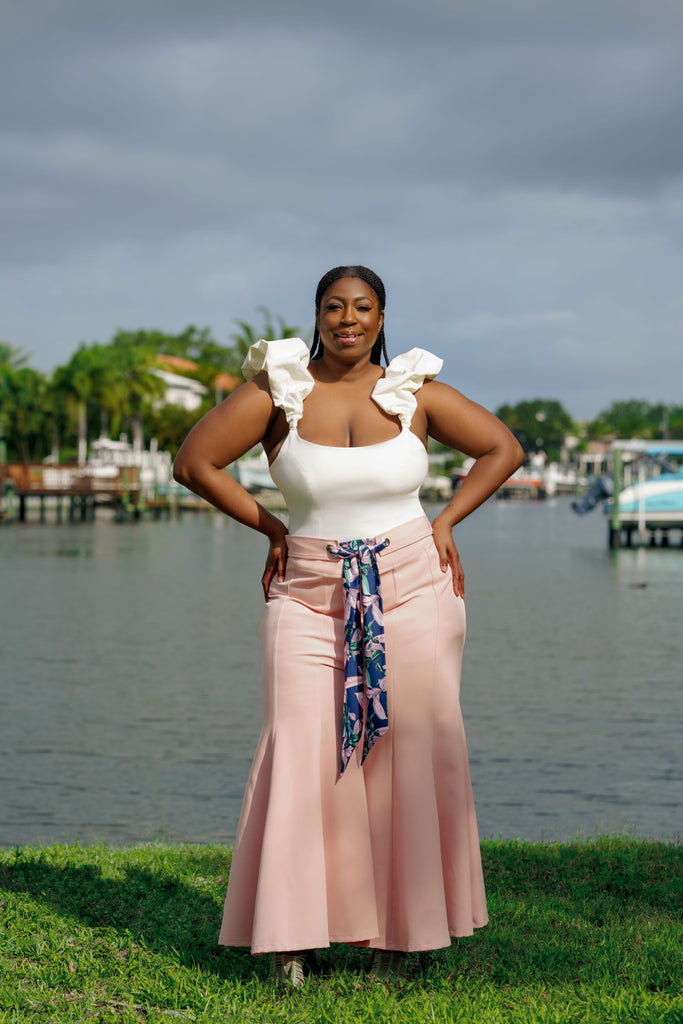 Bodysuit with Puff Straps by Adriana Contreras