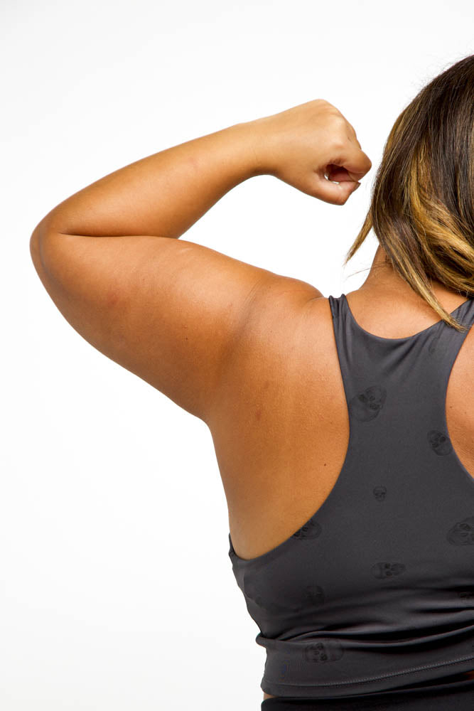 Skull Print Racerback Sports Bra Designed by Mono B.