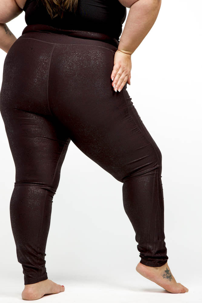 Foil High Waist Leggings With Side Pockets Designed by Mono B.