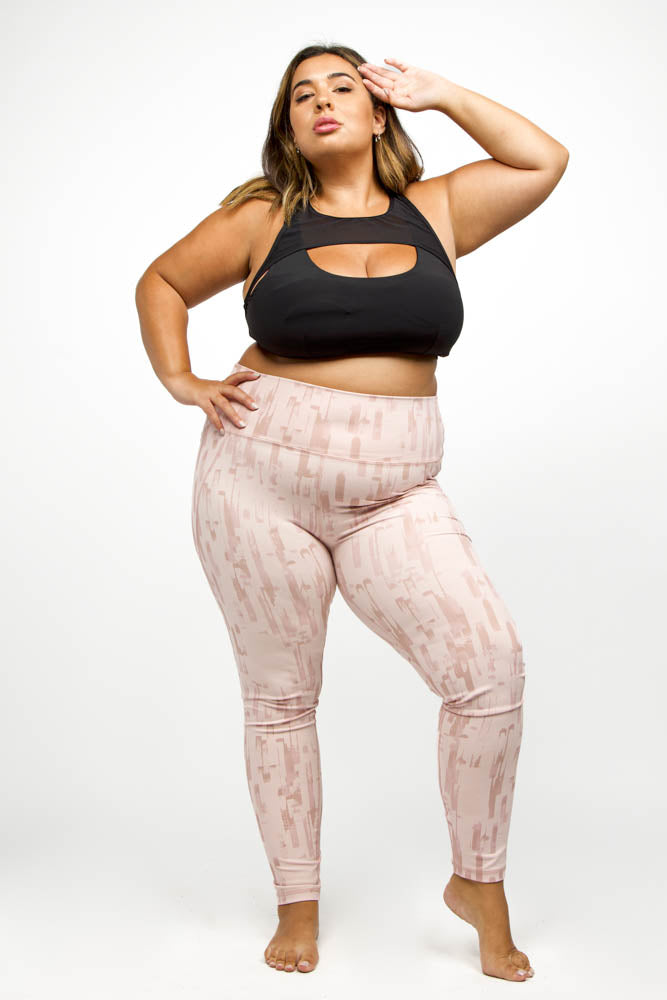 BRUSH STROKES HIGH-WAIST LEGGINGS plus-size - AMOUR781