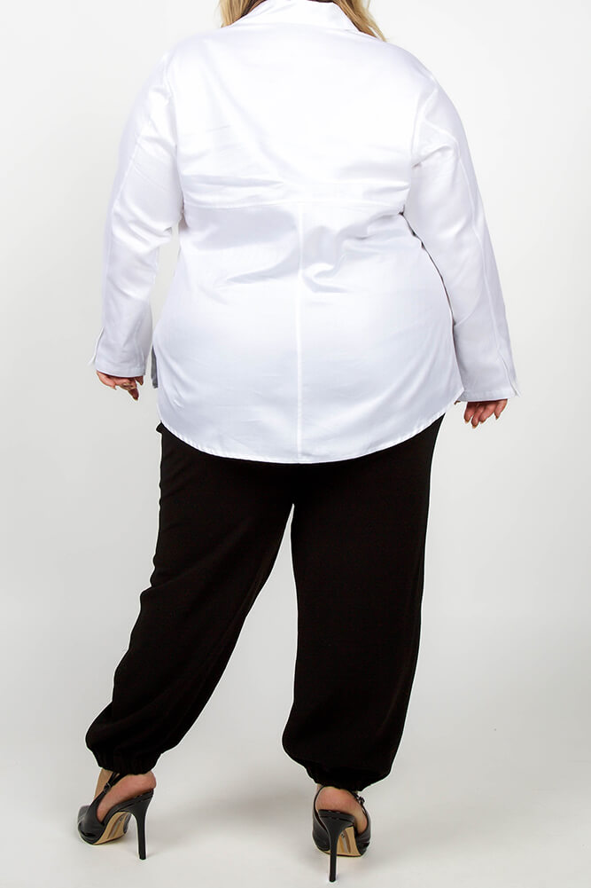 The Astrid Shirt in White Herringbone designed by Jill McGowan