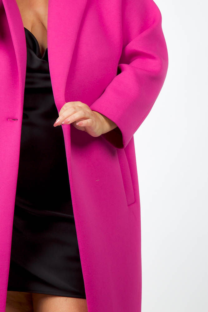 LONG ONE BUTTON COAT - AMOUR781