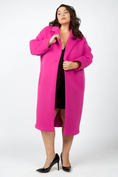 LONG ONE BUTTON COAT plus-size - AMOUR781