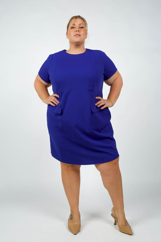 Ziggy Crepe Dress in Blue designed by Donna Morgan