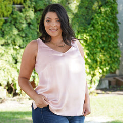V-NECK SILK TANK plus-size - AMOUR781