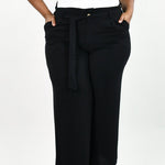 LINEN WIDE LEG PANTS plus-size - AMOUR781