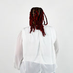 TOP WITH ROUND NECK AND SHEER SLEEVES plus-size - AMOUR781