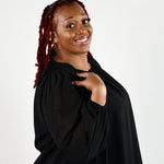 TOP WITH ROUND NECK AND SHEER SLEEVES plus-size - AMOUR781