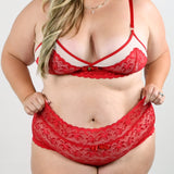 RED BRALETTE SET with ROBE - AMOUR781