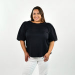 SHIRT with SHEER SLEEVE plus-size - AMOUR781