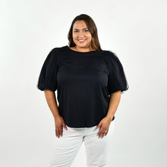SHIRT with SHEER SLEEVE plus-size - AMOUR781