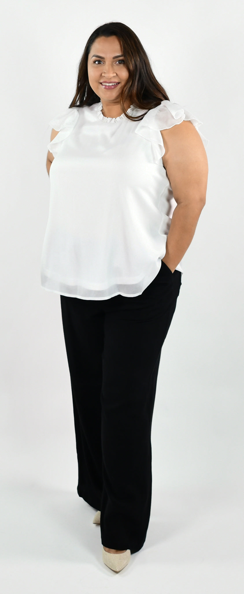 LINEN WIDE LEG PANTS plus-size - AMOUR781