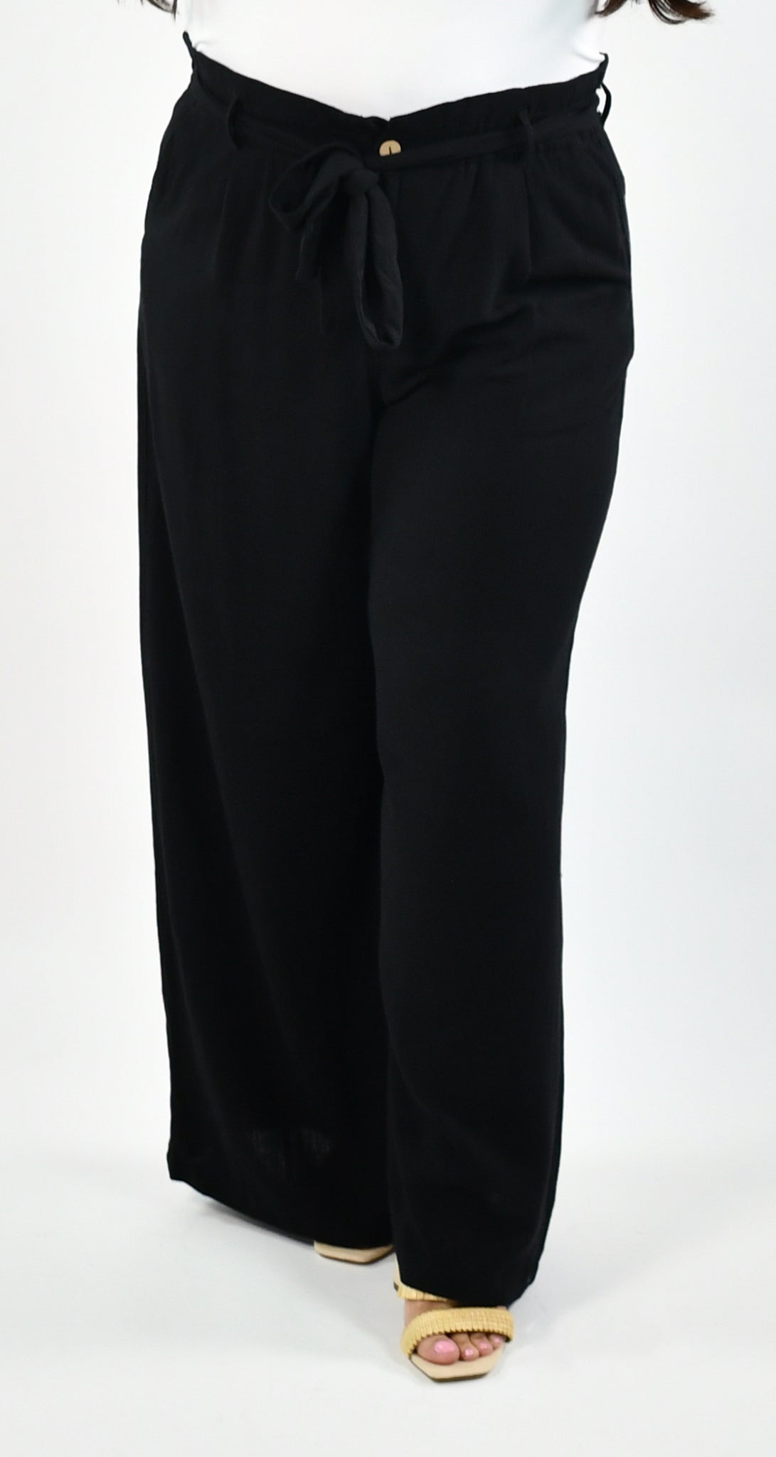 LINEN WIDE LEG PANTS plus-size - AMOUR781