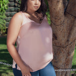 V-NECK SILK TANK plus-size - AMOUR781