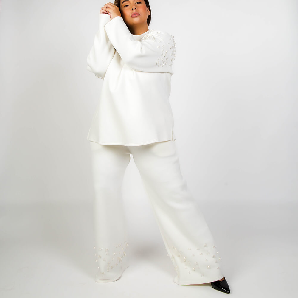 Faith Pearl Pant in White designed by Joh Apparel
