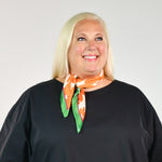 FLOWER PLEATED DIAMOND SCARF plus-size - AMOUR781