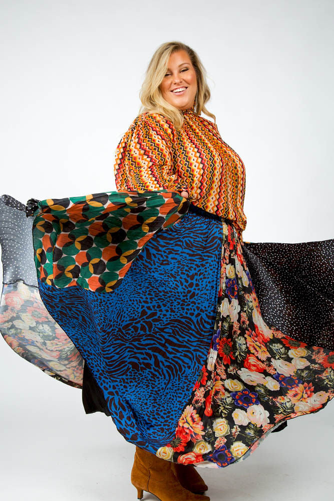 JOHANNA PRINTED SKIRT plus-size - AMOUR781